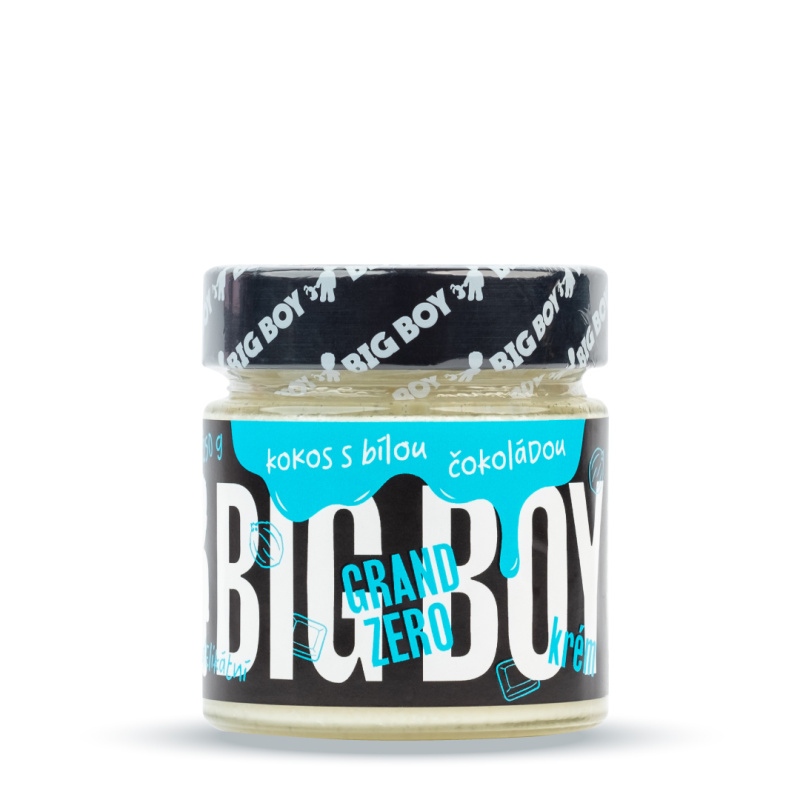 BIG BOY® Grand Zero kokosové - Kokosový krém s kokosem a bílou čokoládou bez cukru 250g