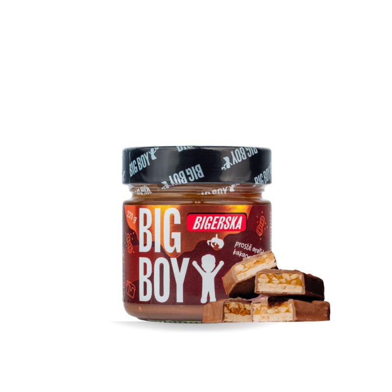 BIG BOY® Bigerska 220g Sladký arašídový krém s kakaem a slaným karamelem