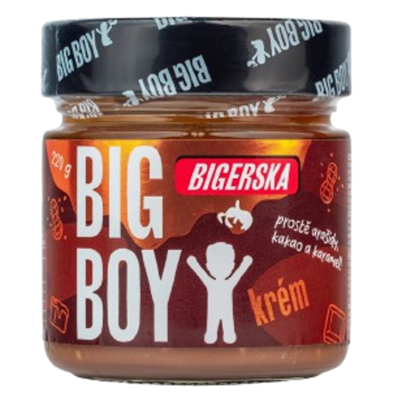 BIG BOY® Bigerska 220g Sladký arašídový krém s kakaem a slaným karamelem