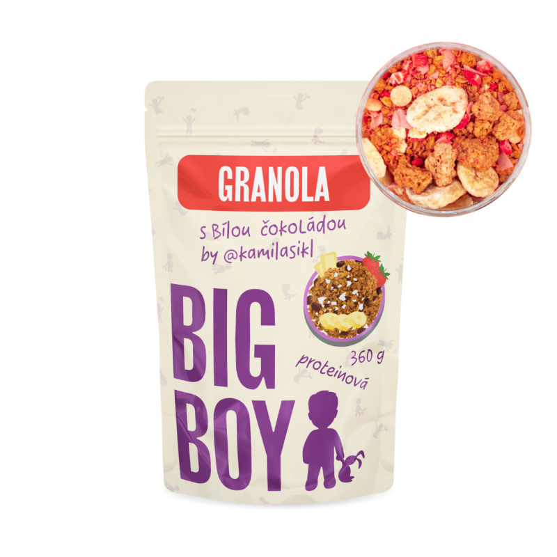 Big Boy Proteinová granola Eko varianta 360 g - s bílou čokoládou by @kamilasikl