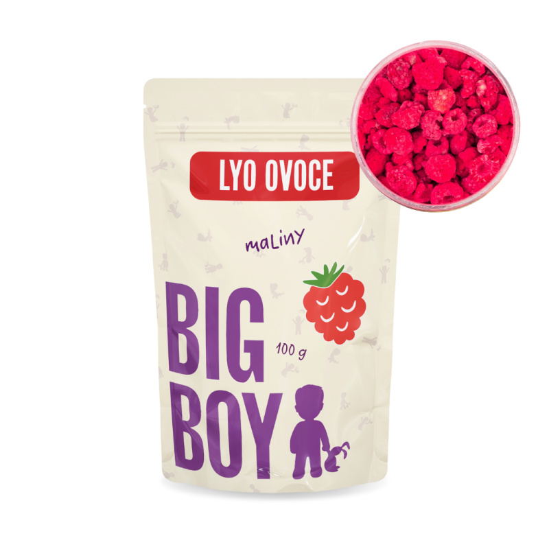 BIG BOY® Maliny celé lyofilizované 100g Eko varianta
