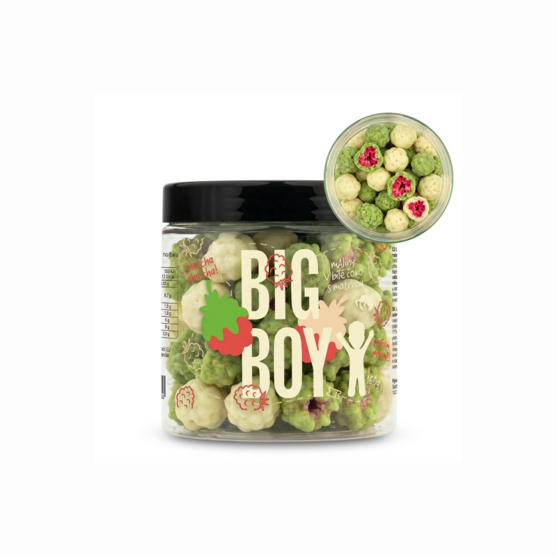 BIG BOY® Maliny v matcha a bílé čokoládě 160 g