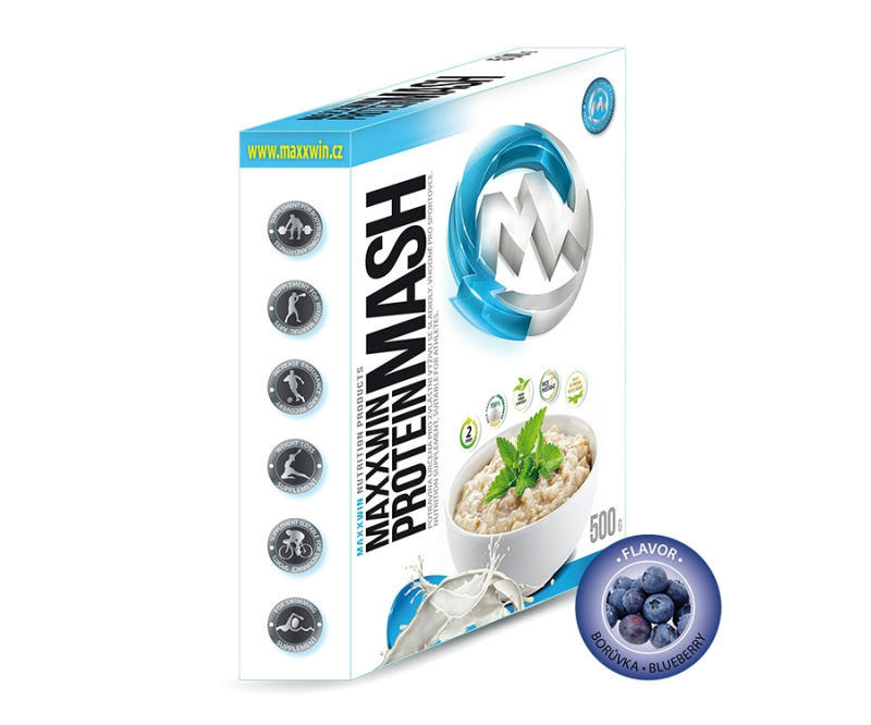 MAXXWIN Protein Mash Rýžová 500g - borůvka