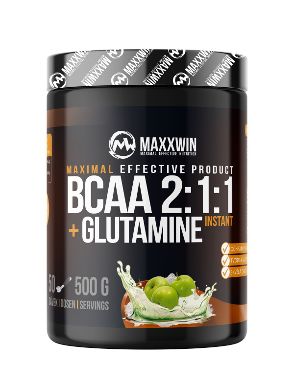 Maxxwin BCAA + GLUTAMINE 500 g - zelené jablko 