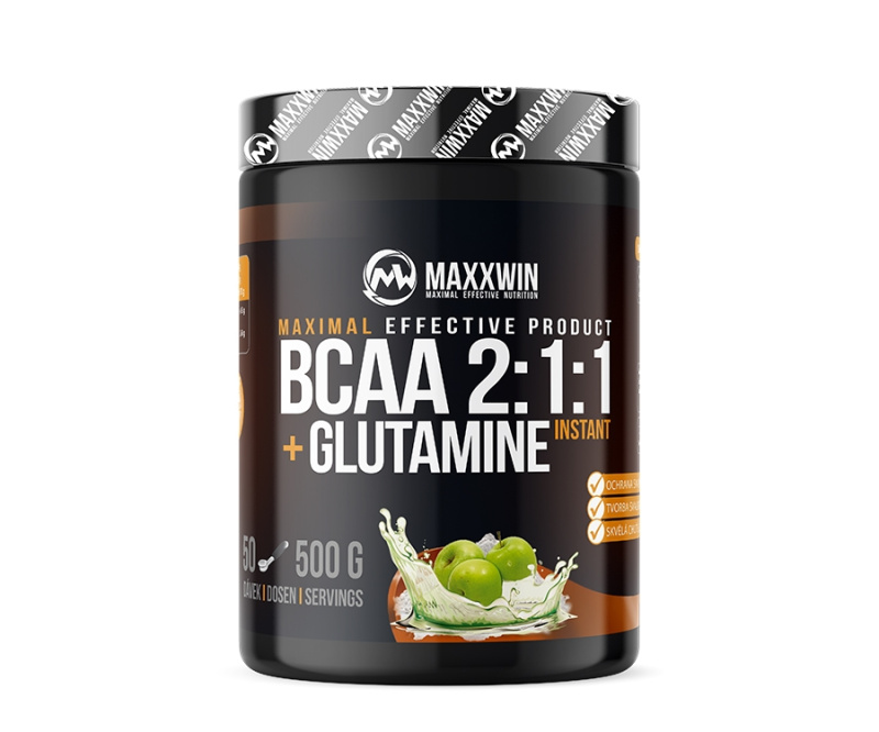 Maxxwin BCAA + GLUTAMINE 500 g - zelené jablko 