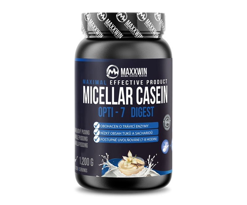 MAXXWIN Micelární kasein příchuť vanilkový pudink 1200 g