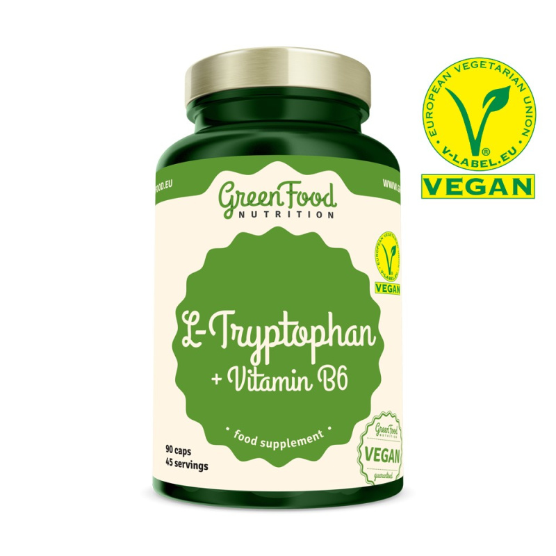 GreenFood L-Tryptophan + Vitamin B6 90 kapslí