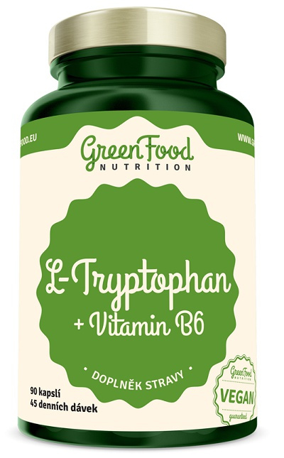 GreenFood L-Tryptophan + Vitamin B6 90 kapslí