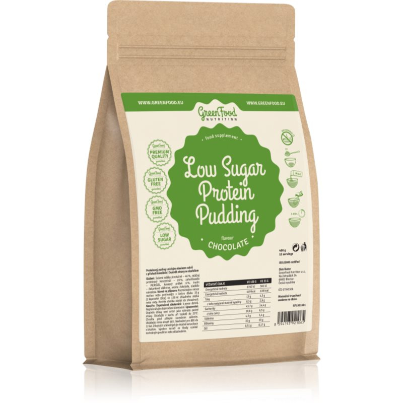 GreenFood Nutrition Proteinový puding 400 g Příchuť: Čokoláda