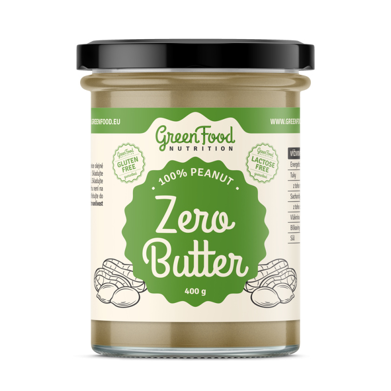 GreenFood Nutrition Zero Butter 100% Arašídový krém 400g