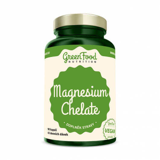 GreenFood Magnesium Chelate + Vitamin B6 90 kapslí
