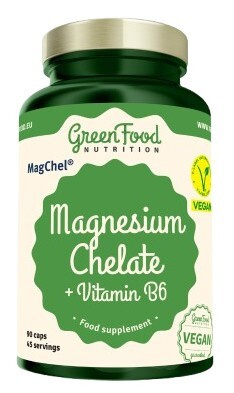 GreenFood Magnesium Chelate + Vitamin B6 90 kapslí