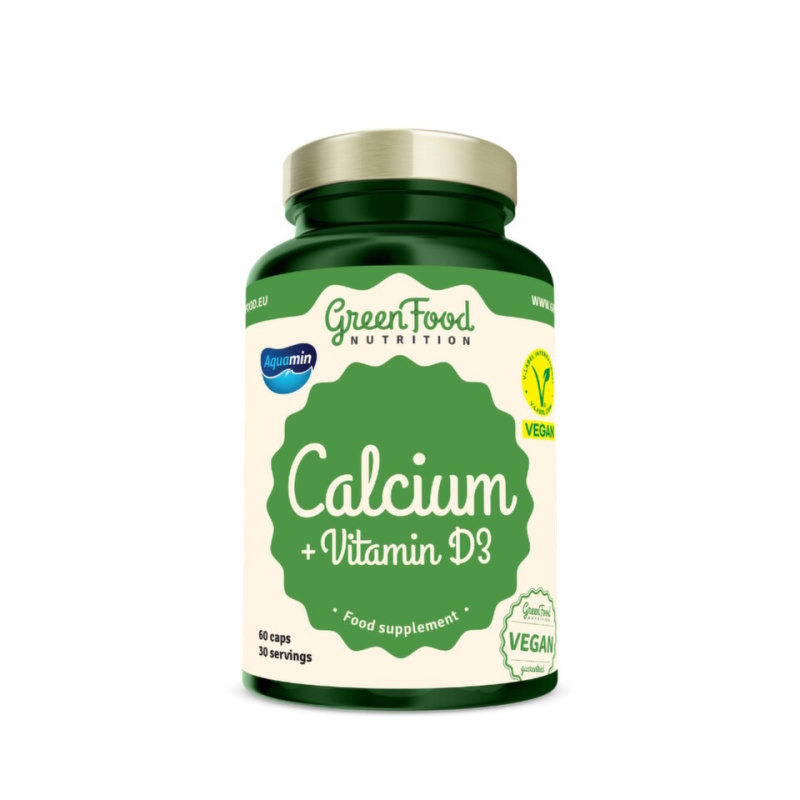 GreenFood Vápník + Vitamin D3 60 kapslí