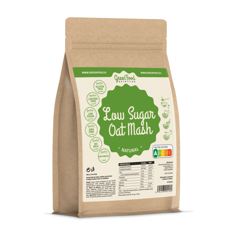 GreenFood Nutrition Ovesná kaše bez lepku a laktózy 500 g Příchuť: Natural