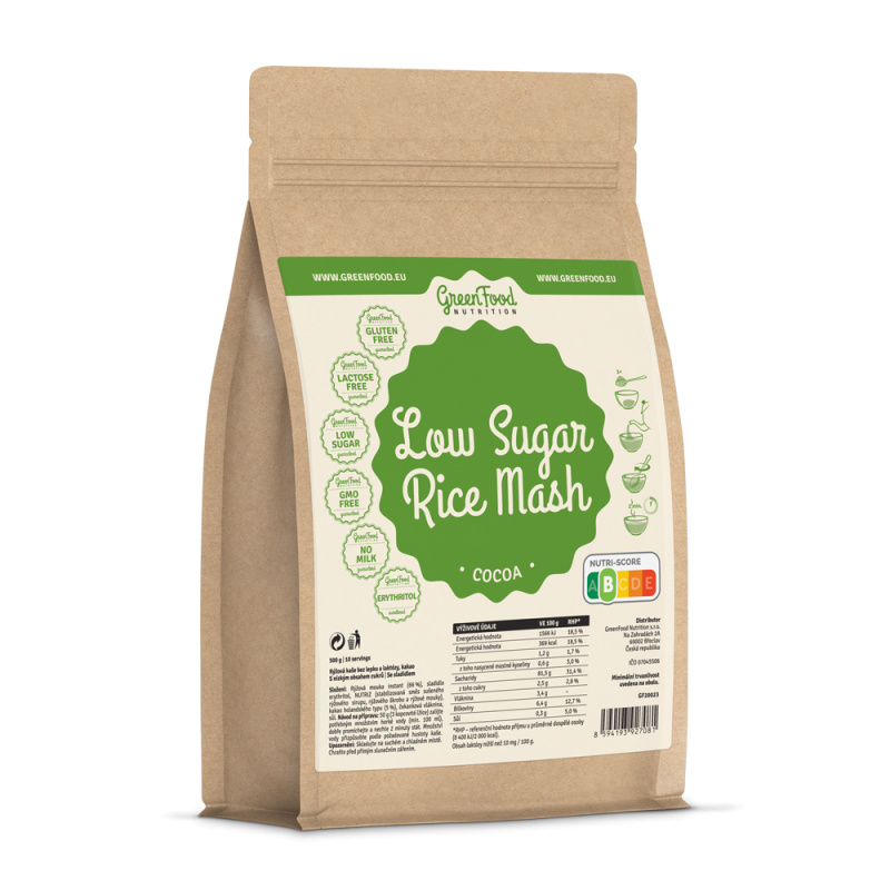 GreenFood Nutrition Rýžová kaše bez lepku a laktózy 500 g Příchuť: Natural