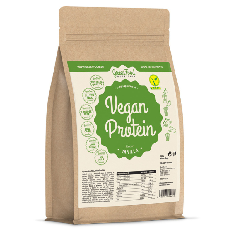 GreenFood Nutrition Vegan Protein 750g Příchuť: Vanilka