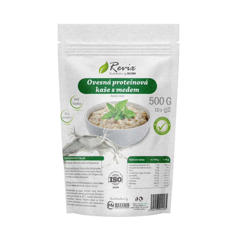 Revix Ovesná proteinová kaše s medem 500 g - natural