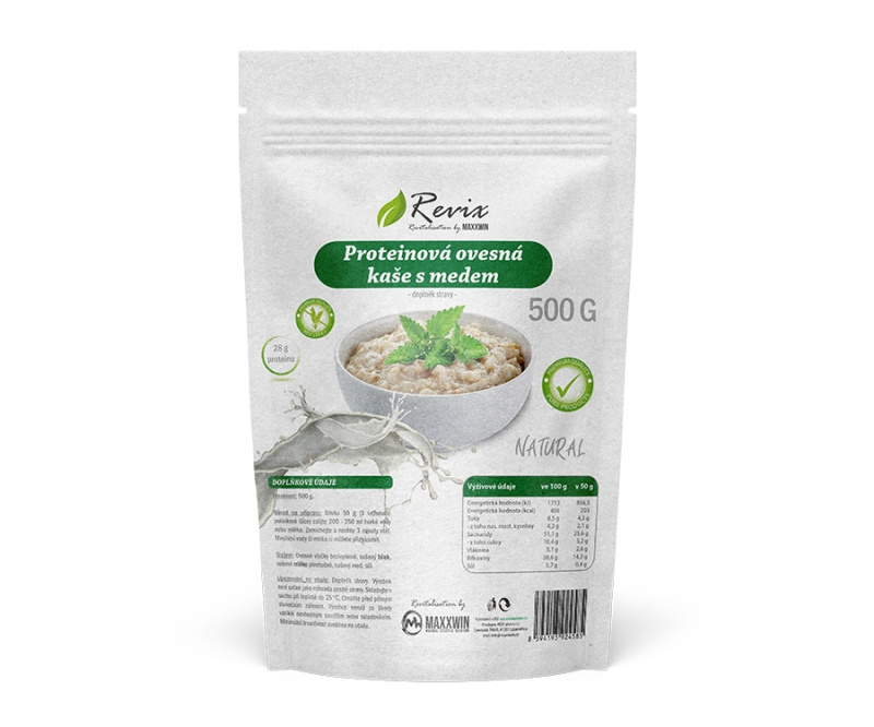 Revix Ovesná proteinová kaše s medem 500 g - natural