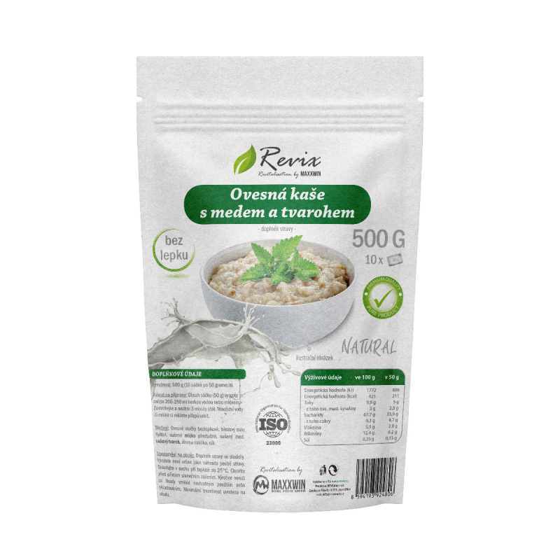 Revix Ovesná kaše s medem a tvarohem 500 g - natural