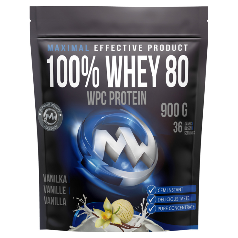 MAXXWIN 100% Whey 80 900 g - vanilka