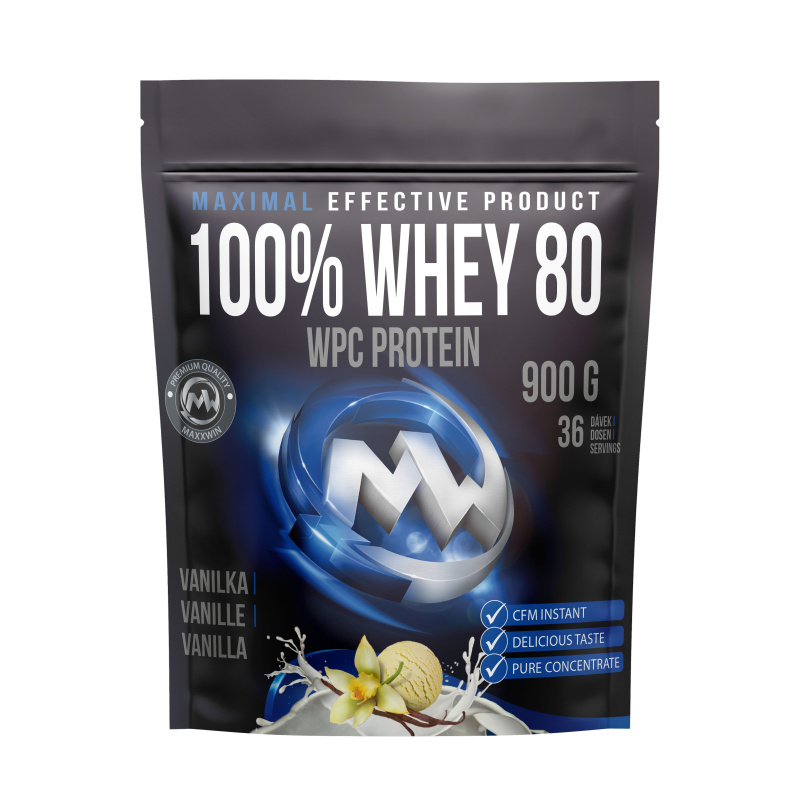 MAXXWIN 100% Whey 80 900 g - vanilka