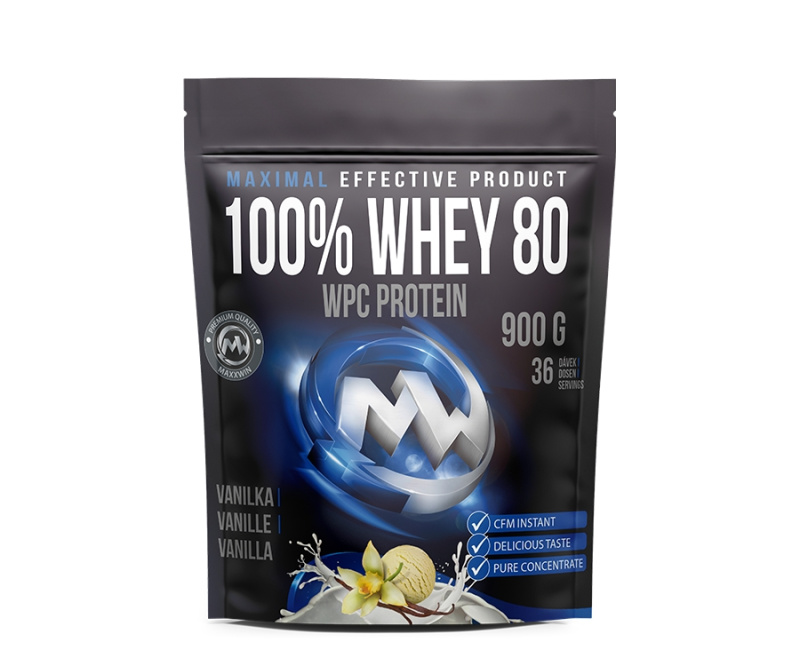MAXXWIN 100% Whey 80 900 g - vanilka
