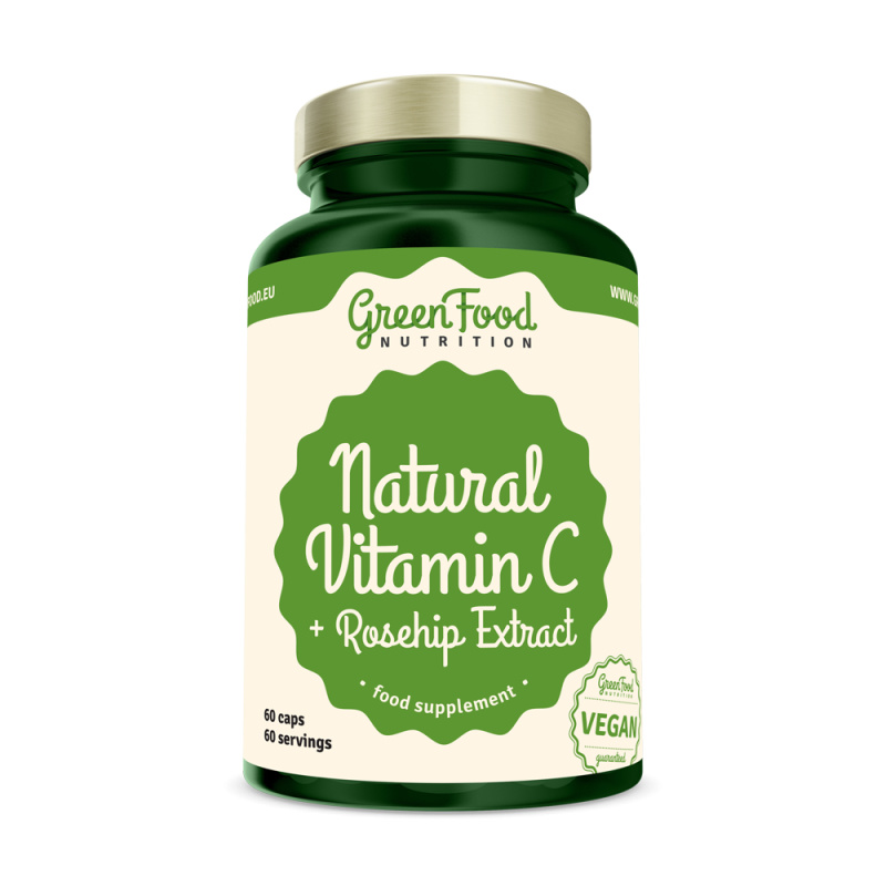 GreenFood Nutrition Vitamin C Acerola + Extrakt ze šípků 60 kapslí