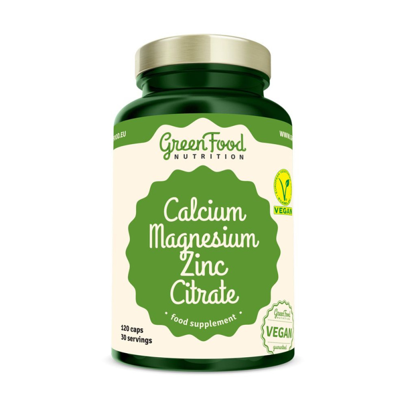 GreenFood Vápník Hořčík Zinek citrát 120 kapslí