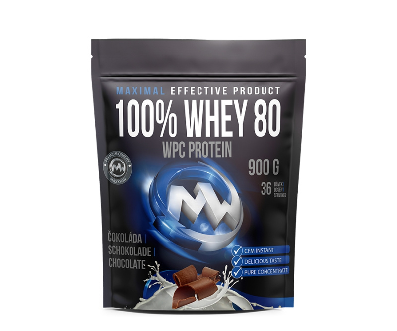 MAXXWIN 100% Whey 80 900 g - čokoláda