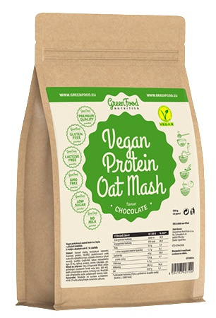 GreenFood Vegan Proteinová kaše ovesná 500 g - kakao