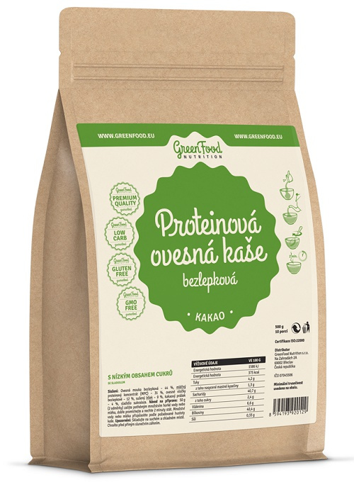 GreenFood Proteinová ovesná kaše bezlepková 500 g - banánová