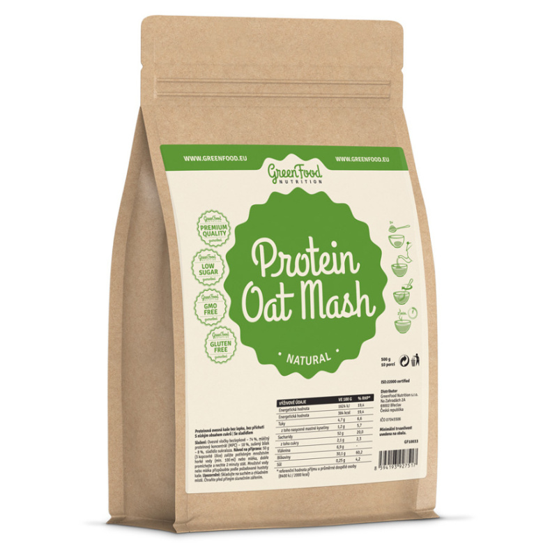 GreenFood Proteinová ovesná kaše bezlepková 500 g - natural