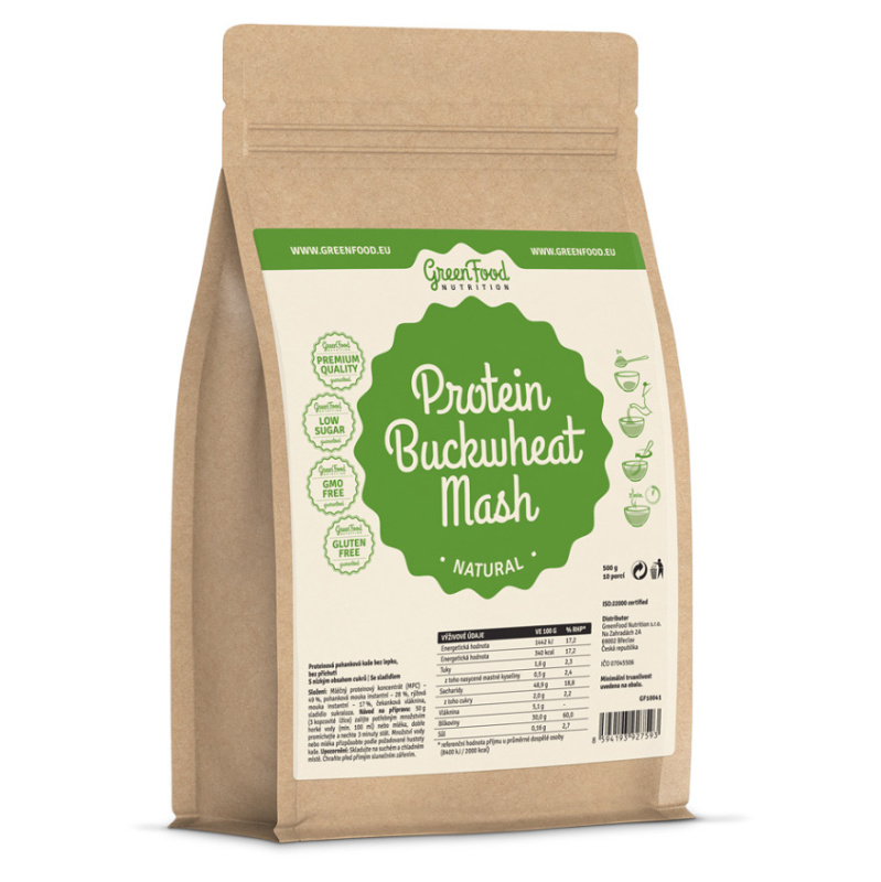 GreenFood Nutrition Proteinová POHANKOVÁ kaše 500 g příchuť: Natural
