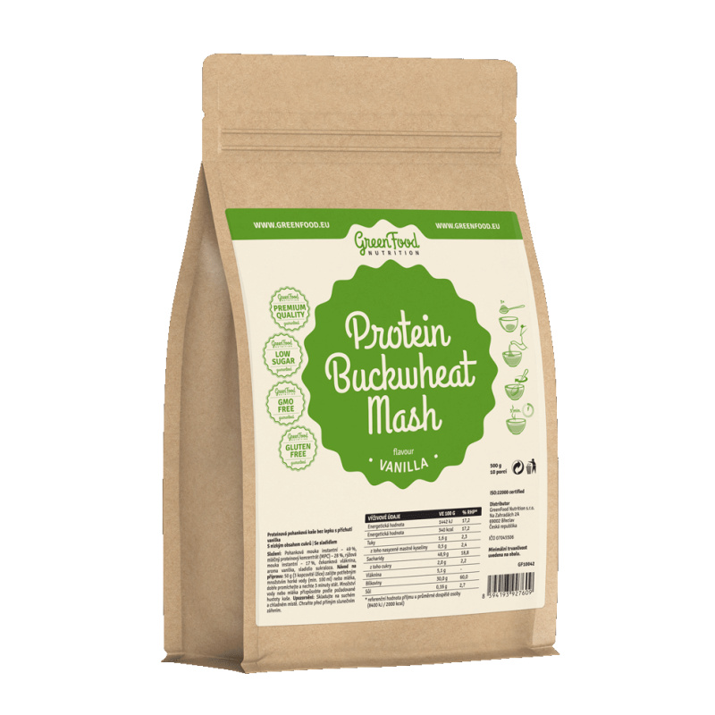 GreenFood Nutrition Proteinová POHANKOVÁ kaše 500 g příchuť: Natural