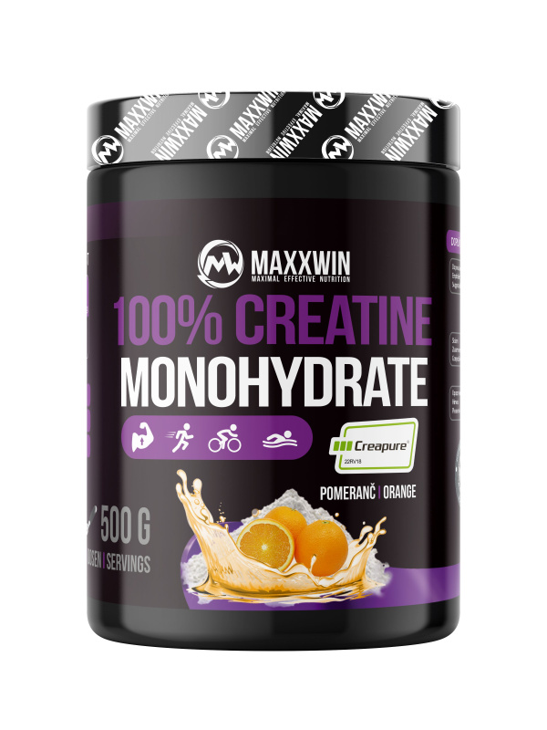 MAXXWIN 100% Creatine Creapure 500 g - pomeranč