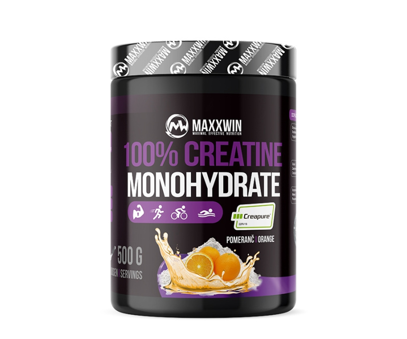 MAXXWIN 100% Creatine Creapure 500 g - pomeranč