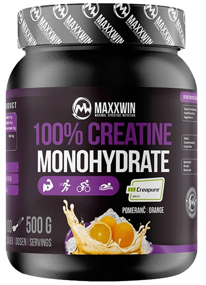 MAXXWIN 100% Creatine Creapure 500 g - pomeranč