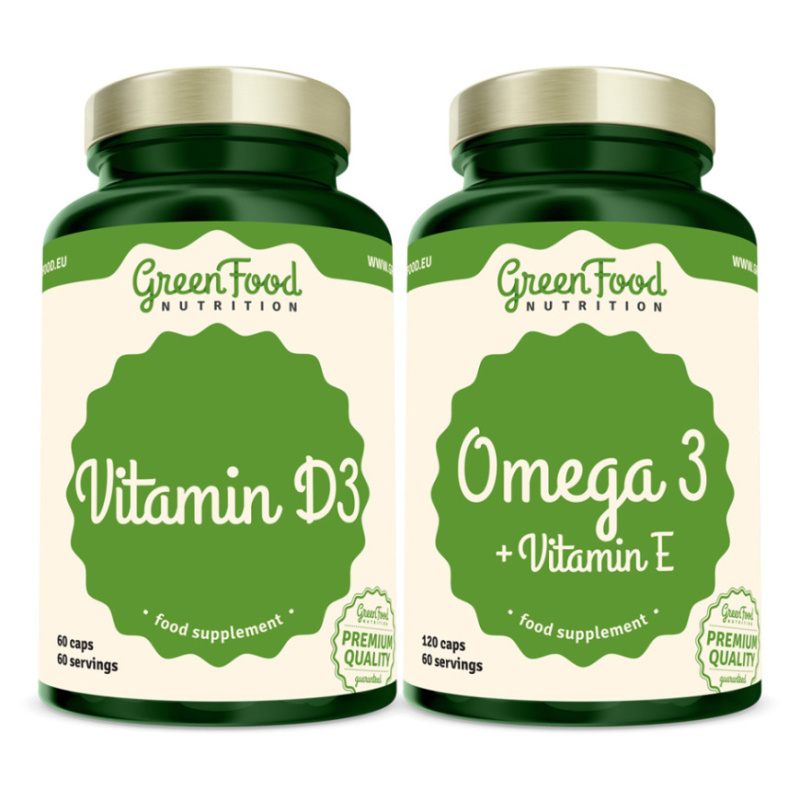 GreenFood Nutrition Omega 3 120 kapslí + Vitamin D3 60 kapslí