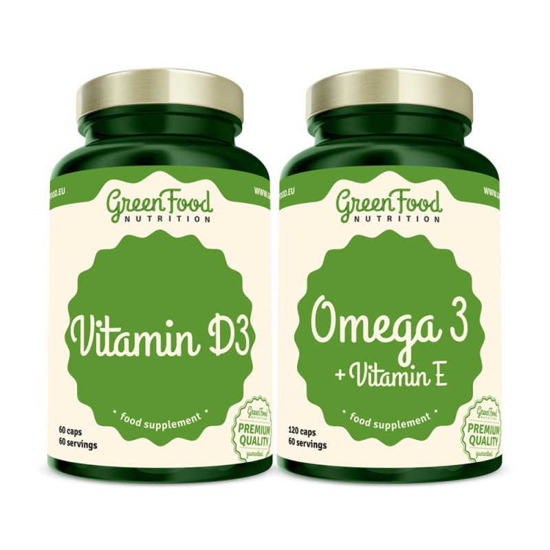 GreenFood Nutrition Omega 3 120 kapslí + Vitamin D3 60 kapslí