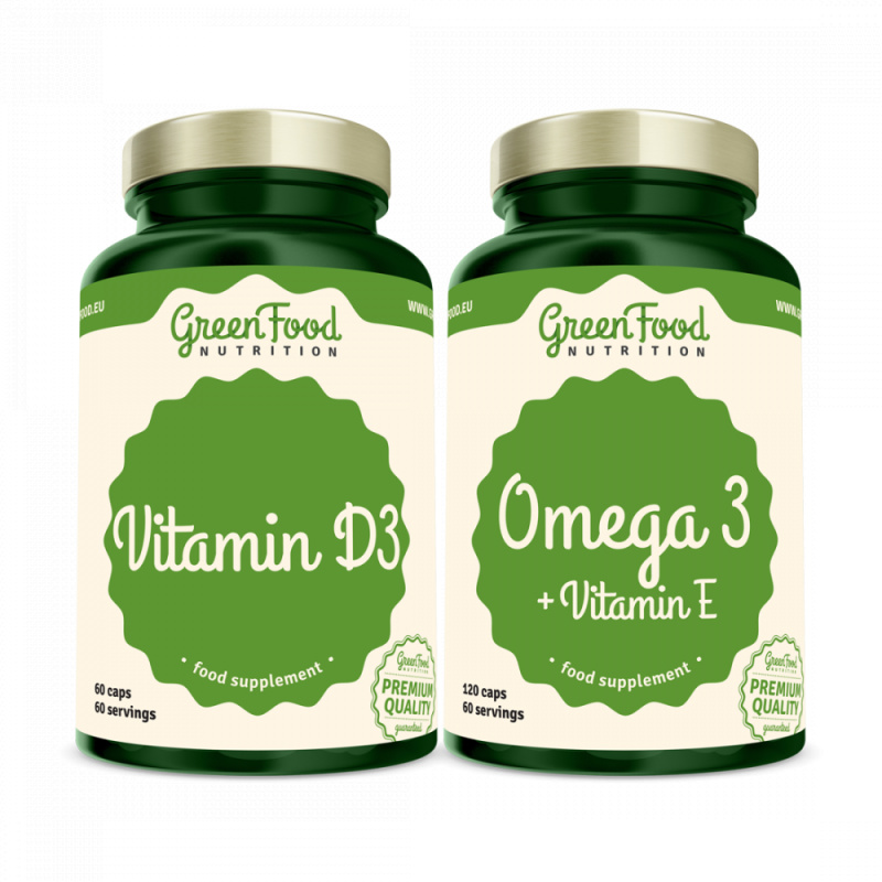 GreenFood Nutrition Omega 3 120 kapslí + Vitamin D3 60 kapslí