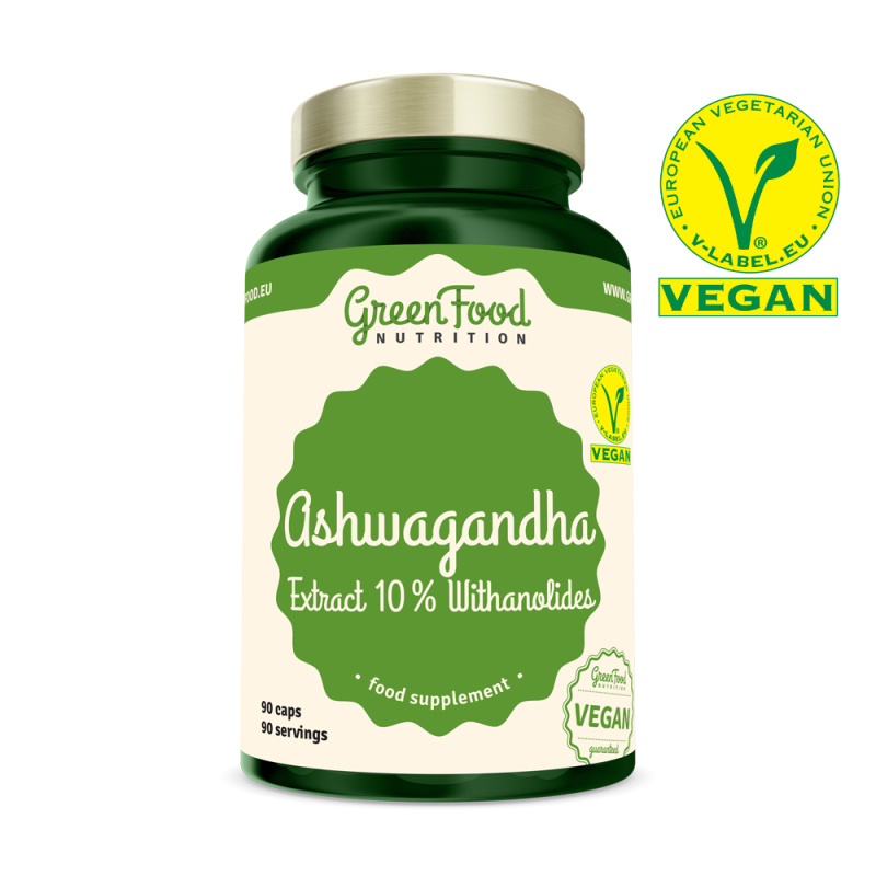 GreenFood Ashwagandha Extract 10% Withanolides 90 kapslí