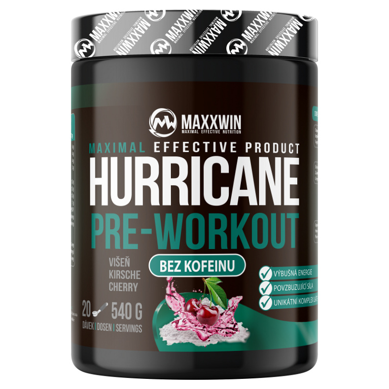 MAXXWIN Hurricane Pre-Workout NO Caffeine 540 g - višeň