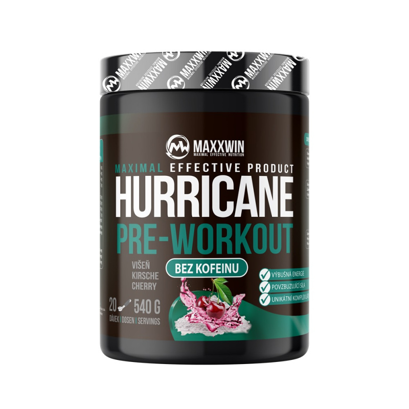 MAXXWIN Hurricane Pre-Workout NO Caffeine 540 g - višeň