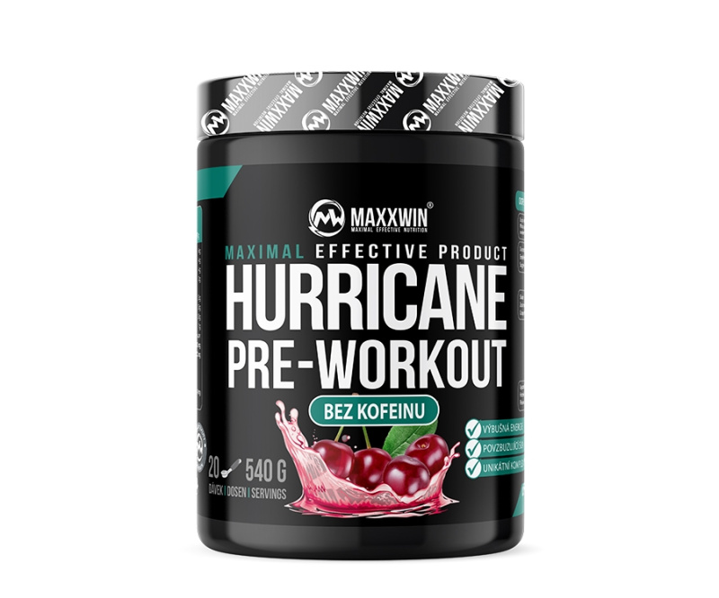 MAXXWIN Hurricane Pre-Workout NO Caffeine 540 g - višeň