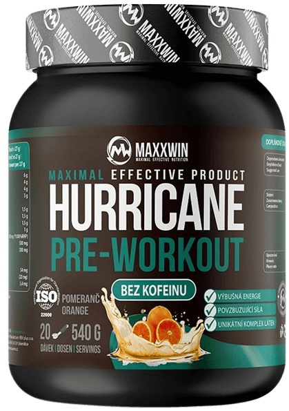 MAXXWIN Hurricane Pre-Workout NO Caffeine 540 g - višeň