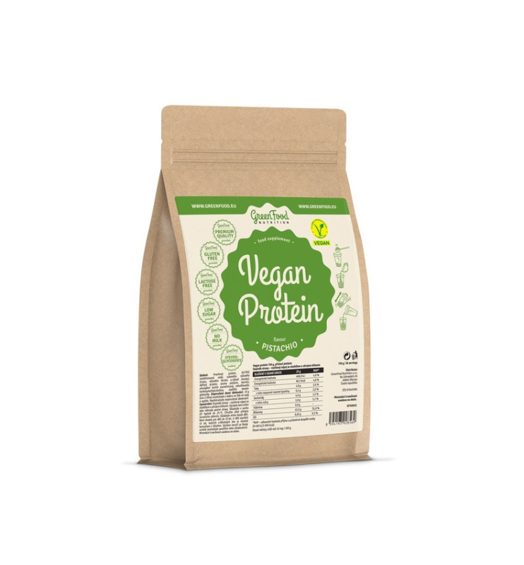 GreenFood Nutrition Vegan Protein 750g Příchuť: Pistácie