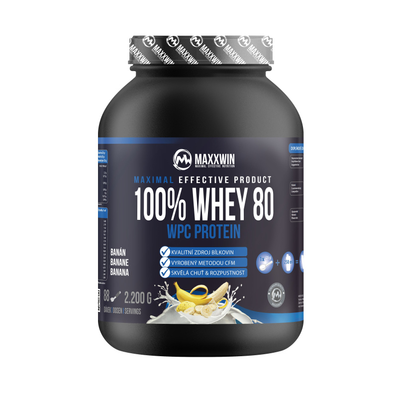 MAXXWIN 100 % Whey protein 80 banán 2200 g