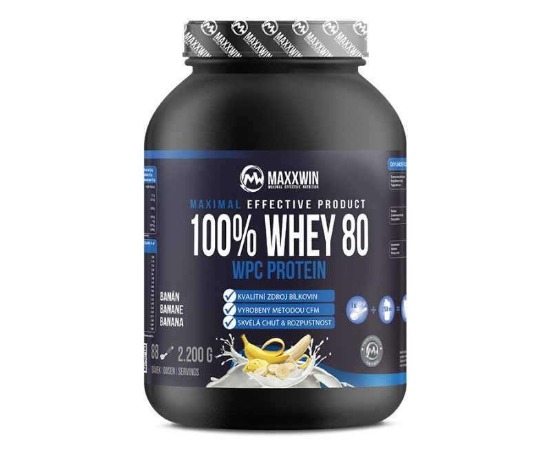 MAXXWIN 100 % Whey protein 80 banán 2200 g