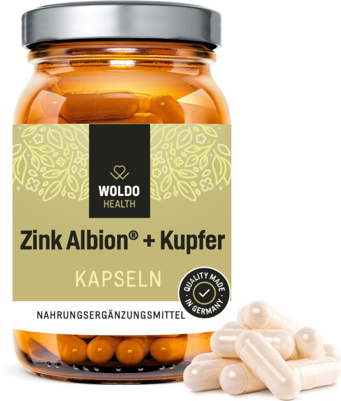 WoldoHealth® WoldoHealth Zinek s mědí, 90 kapslí