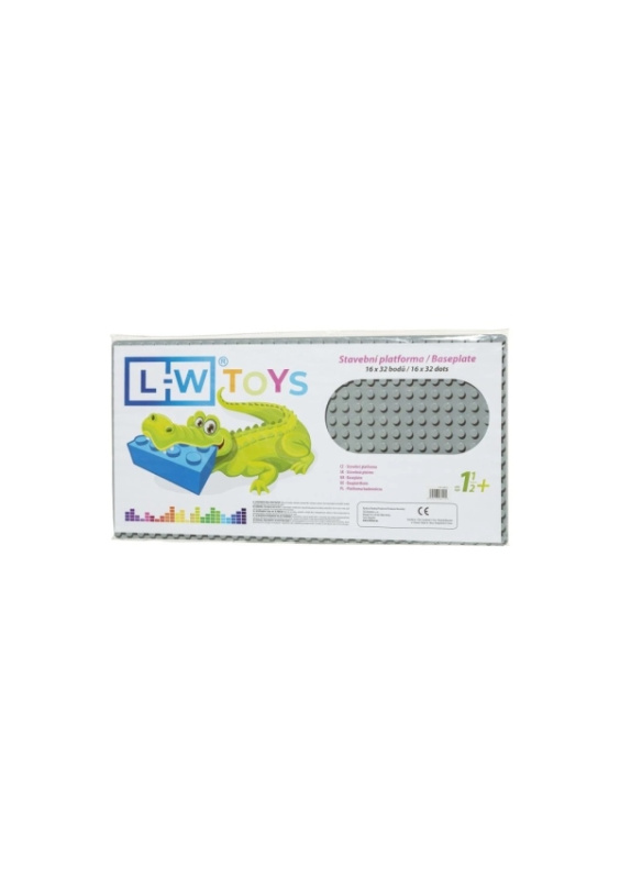 L-W Toys Podložka na stavění - JUNIOR 16x32 bodů šedá